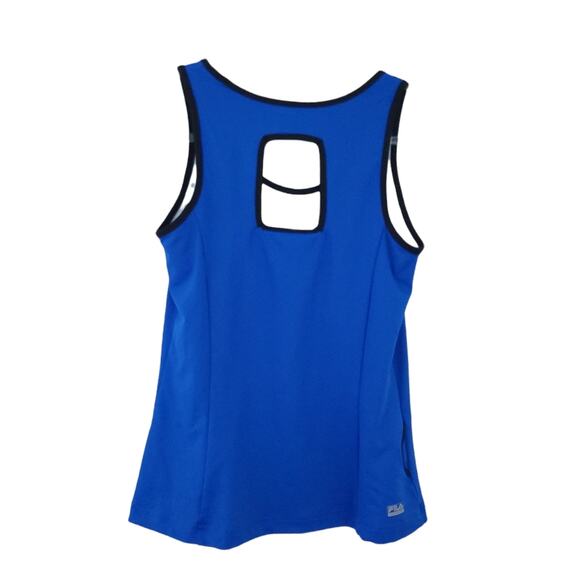 Fila Racerback Workout Tank Medium Built in Bra Blue Athletic Athleisure Workout - Picture 2 of 4